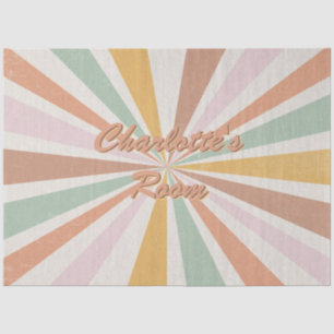 Retro 60s 70s Sunburst Pink Name Room Decoupage Tissuepapier