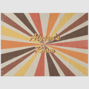 Retro 60s 70s Sunburst Striped Name Room Decoupage Tissuepapier