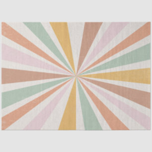 Retro 60s 70s Sunburst Striped Pink Mint Gold Tissuepapier