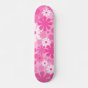 Retro 60s 70s Y2K esthetisch Floral Patroon in Roz Skateboard