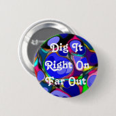 Retro 60's Abstracte Button (Voorkant /achterkant)