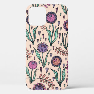 Retro 60s floral.  handtekening iPhone 12 hoesje