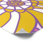 Retro 60s floral. illustratiepatroon. poster (Hoek)