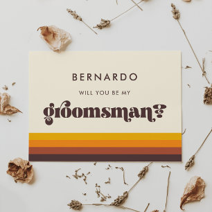 Retro 60s  Groomsman Proposal Kaart