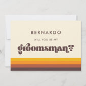 Retro 60s Groomsman Proposal Kaart (Voorkant)