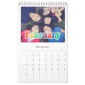Retro 60s Hippie script calendrier famille 2026 (Feb 2027)