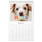 Retro 60s Hippie script calendrier famille 2026 (Mar 2027)