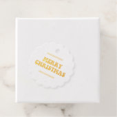 Retro 60s Hippie Vrolijk Kerstmis echt gouden foli Bedankjes Labels (Met doos)