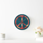 Retro 60s Hippy Peace Sign Ronde Klok (Huis)