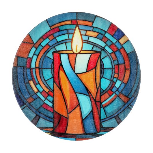 Retro 60s kerstkaars snijplank (Voorkant)