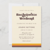 Retro 60s  kleuren Bachelorette Weekend Kaart (Voorkant)