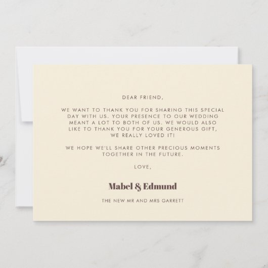 Retro 60s  kleuren bruiloft Dank je kaart (Achterkant)