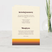 Retro 60s  kleuren bruiloft gevouwen programma (Achterkant)