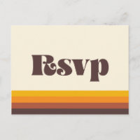 Retro 60s kleuren bruiloft RSVP