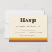 Retro 60s  kleuren bruiloft RSVP kaart (Voorkant)