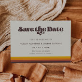 Retro 60s  kleuren Sparen de datumuitnodiging Save The Date