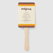 Retro 60s kleuren trouwprogramma handwaaier (Achterkant)