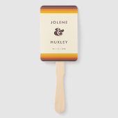 Retro 60s kleuren trouwprogramma handwaaier (Voorkant)