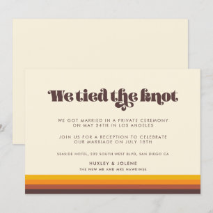 Retro 60s  kleuren We hebben de knoop vastgemaakt Kaart