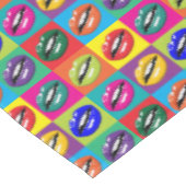 Retro 60s Lips Pop Culture Art Deco Tafelkleed (Gekanteld)