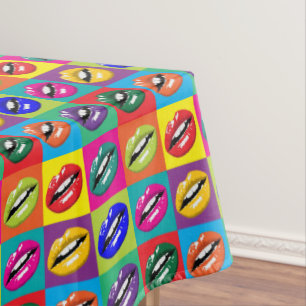 Retro 60s Lips Pop Culture Art Deco Tafelkleed