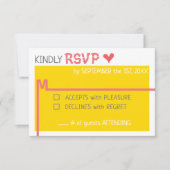 Retro 60s Mid-Century Modern Bruiloft RSVP Kaart (Voorkant)