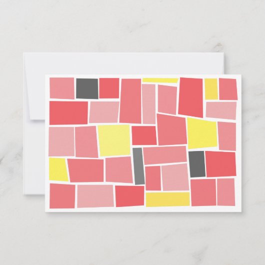 Retro 60s Mid-Century Modern Bruiloft RSVP Kaart (Achterkant)