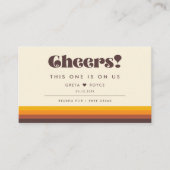 Retro 60s Mid Century Wedding Drink Ticket (Voorkant)