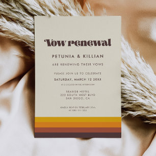 Retro 60s  Mid Century Wedding Gelofte Vernieuwing Kaart