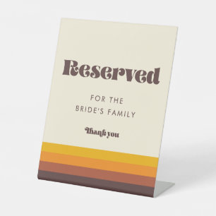 Retro 60s  Mid Century Wedding Gereserveerd Reclamebord Met Voetstuk
