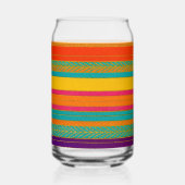 Retro 60s MOD Bright Stripes Blikvorm Glas (Voorkant)