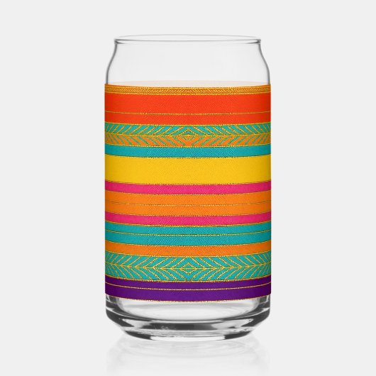 Retro 60s MOD Bright Stripes Blikvorm Glas (Rechts)