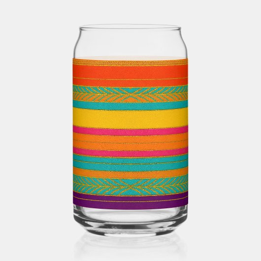 Retro 60s MOD Bright Stripes Blikvorm Glas (Links)