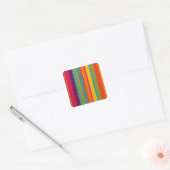 Retro 60s MOD Bright Stripes Vierkante Sticker (Envelop)