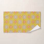 Retro 60s Mod Pop Flower Pattern in Yellow Bad Handdoek (Handdoek)
