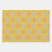 Retro 60s Mod Pop Flower Pattern in Yellow Inpakpapier Vel (Voorkant)