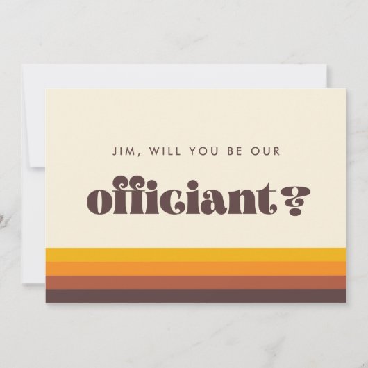 Retro 60s Officiant Proposal Kaart (Voorkant)