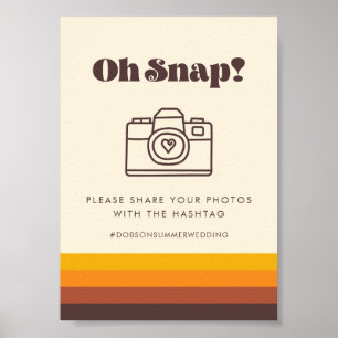 Retro 60s Oh Snap Hashtag teken Poster