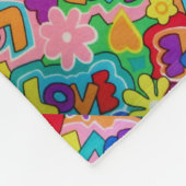 Retro / 60s Peace, Love, War Chic Fleece Deken (Hoek)