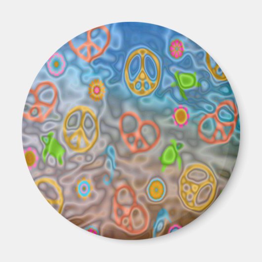 Retro 60s Peaceful Ocean Life Apparel Gifts Magneet (Voorkant)