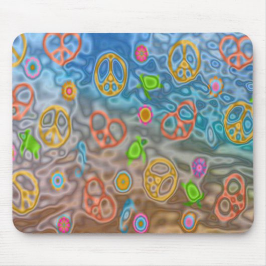 Retro 60s Peaceful Ocean Life Apparel Gifts Muismat (Voorkant)