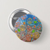 Retro 60s Peaceful Ocean Life Apparel Gifts Ronde Button 5,7 Cm (Voorkant /achterkant)