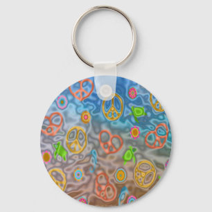 Retro 60s Peaceful Ocean Life Apparel Gifts Sleutelhanger