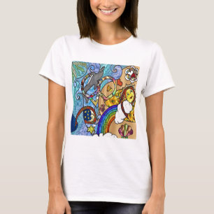 Retro 60s Psychedelic bij de Beach Gifts Apparel T-shirt