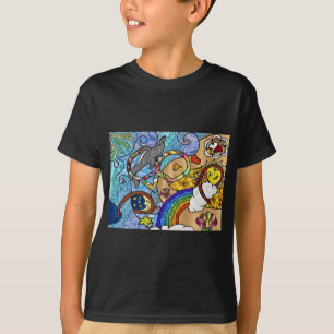 Retro 60s Psychedelic bij de Beach Gifts Apparel T-shirt