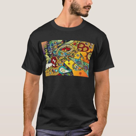 Retro 60s Psychedelic Cycle of Life Gifts Apparel T-shirt (Voorkant)