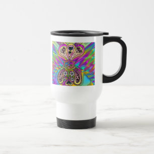 Retro 60s Psychedelic Hearts Flowers Gifts Apparel Reisbeker