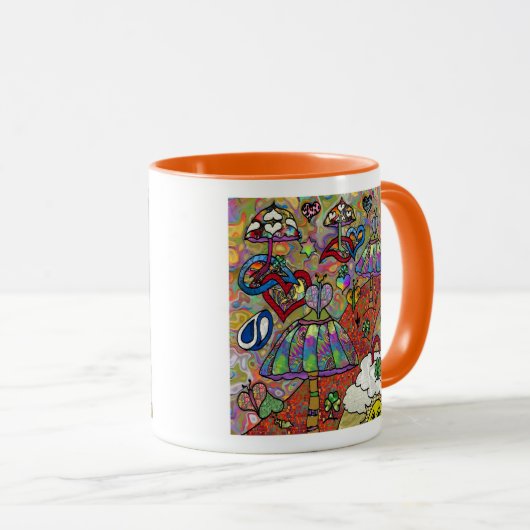 Retro 60s Psychedelic Magic Mushroom Mok (Voorkant rechts)