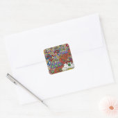 Retro 60s Psychedelic Magic Mushroom Sqr Sticker (Envelop)
