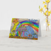 Retro 60s Psychedelic Magic Mushrooms Card Kaart (Gele Bloem)